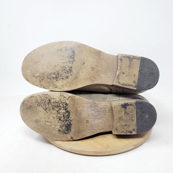 Matisse Ankle Boots Womens 7 Stryke Suede Slashed Western Moto Slouch Taupe - Picture 10 of 16